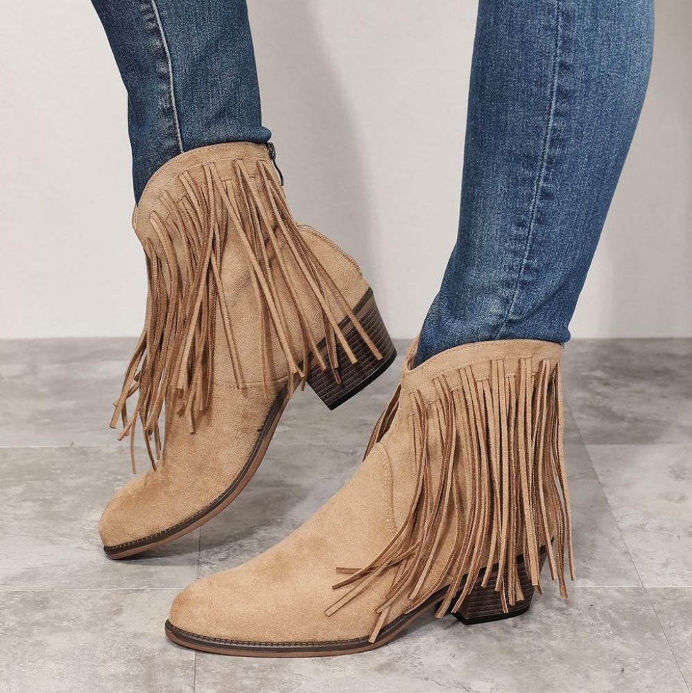 Legend Women's Fringe Cowboy Western Ankle Boots